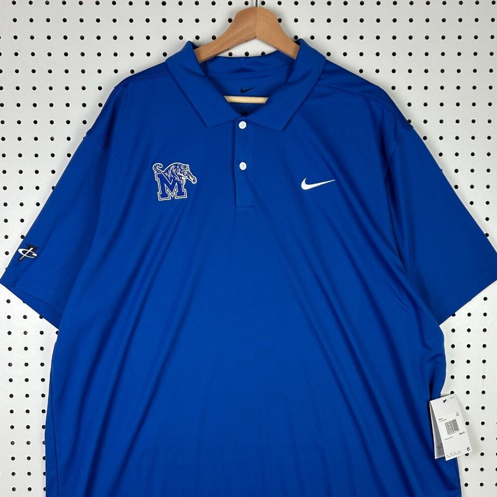 Nike 1 Cent Memphis Tigers Polo 3XL NWT Blue Basketball Penny Hardaway‎ Coach - Picture 2 of 6